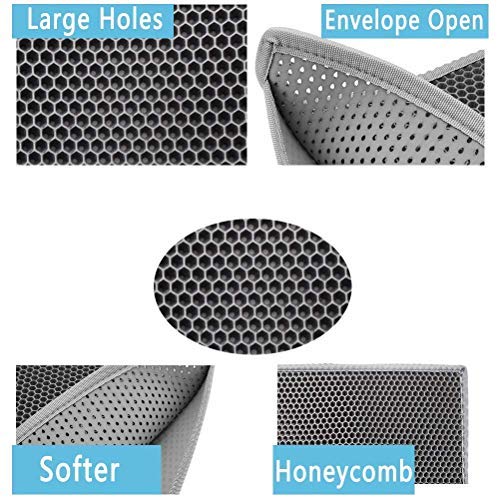 ASOBEAGE Estera de Arena de Doble Capa para Gato, Estera de Aterrizaje Impermeable Alfombra de Arena para Gato Fácil de Limpiar No tóxico(30 * 24 Inch,Gris)