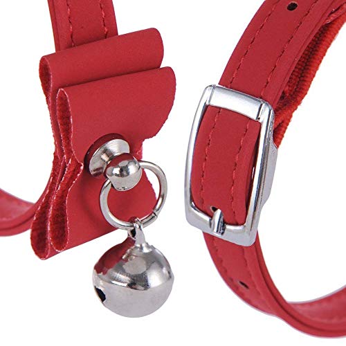 ASOCEA Collar de pajarita ajustable para perros y gatos para mascotas de 2 piezas con campana para gatos Kitty