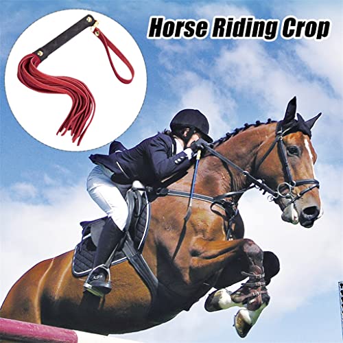 Astucia Deportes al aire libre, regalo de cosecha, cuero portátil, Cosplay, mango suave, látigo para montar a caballo, herramienta de entrenamiento, fiesta de carreras (Color : Purple, Size : 27cm)