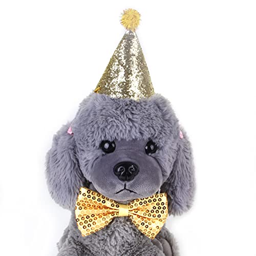 Atlojoys Disfraces navideños para Mascotas Pajarita y Gorro navideño para Perros para Gatos pequeños medianos Perros Mascotas Fiestas navideñas