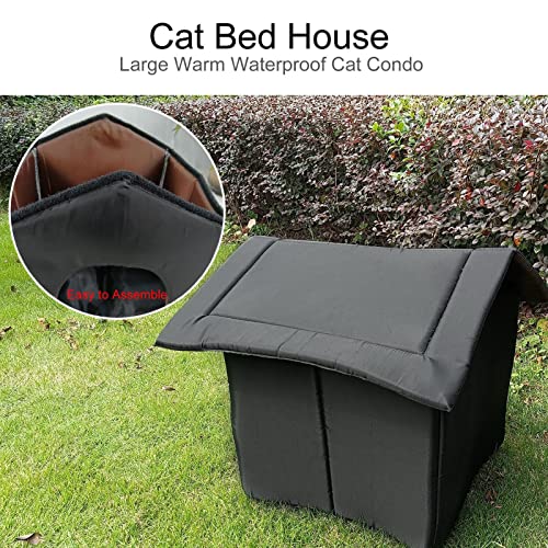 Augneveres Casa para Gatos al Aire Libre Resistente a la Intemperie, Casa para Gatos Salvajes, Cama para Gatos al Aire Libre, Tienda para Gatos al Aire Libre Engrosada y Resistente a la Intemperie