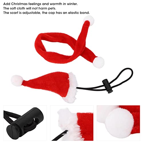 Autuncity Gorro Navideño de Lagarto, Kit de Gorro de Dragón Barbudo Navideño, Cómodo, Ajustable, Cálido para Gatear, Mascota para Lagarto