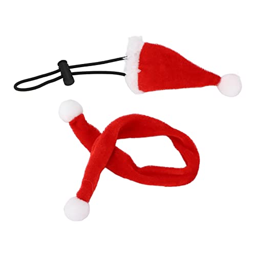 Autuncity Gorro Navideño de Lagarto, Kit de Gorro de Dragón Barbudo Navideño, Cómodo, Ajustable, Cálido para Gatear, Mascota para Lagarto
