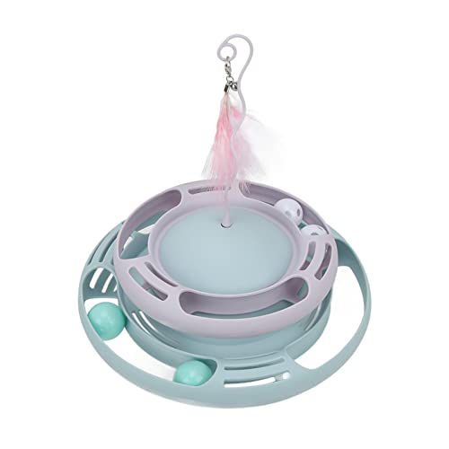 Autuncity Juguete Interactivo para Gatos, Evita Que se dé Vuelta el Juguete Giratorio para Gatos con Divertido Palo para Gatos