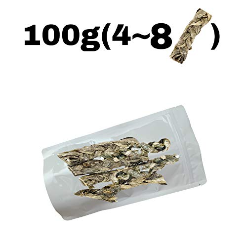 AVANZONA Golosinas para Perros, Snacks para Perros Naturales, Trenzas de Pescado, 100% Piel de Bacalao Seca al Aire, un Solo ingrediente, Rico en Omega -3, Sin Granos y Gluten. Swirls. 100G.