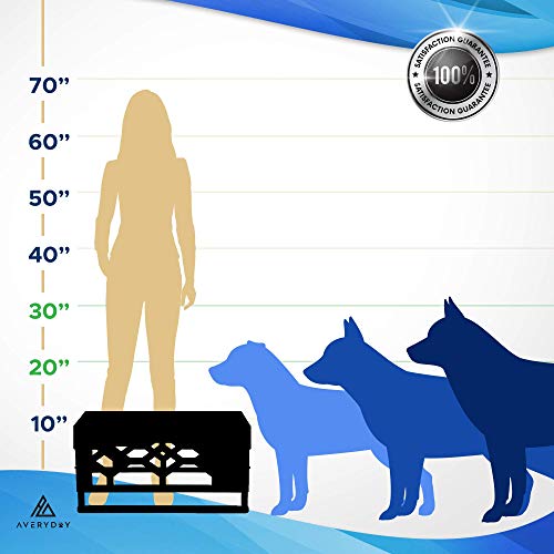 AVERYDAY - Cuencos elevados para perros elevados, 4 cuencos ajustables para perros con 4 cuencos de acero inoxidable, ideal para perros grandes y mayores (negro)
