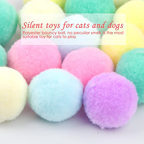 AvoDovA 20 Piezas Juguetes para Gatos, Juguete Interactivo Gato, 3 cm Pelotas de Juguete Blando, Coloridos Pompones Balls, Gato Juguete, Pelotas de Juguete, Bolas de Fieltro, Bolas Elástica de Gato