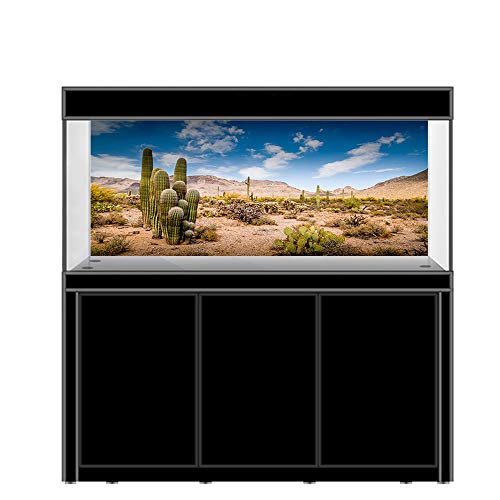 AWERT Fondo de terrario de 120 x 50 cm azul cielo desierto oasis cactus reptil hábitat fondo de vinilo duradero (no adhesivo)
