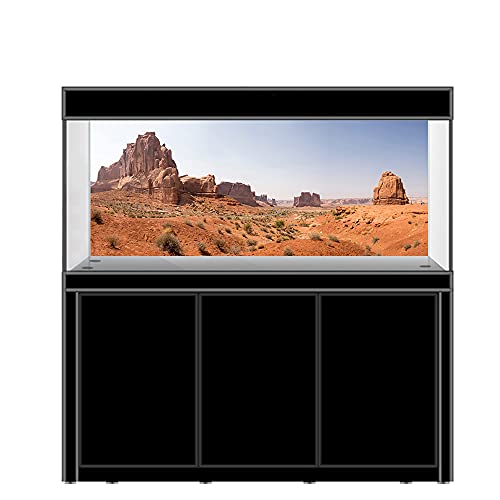 AWERT Fondo de vinilo duradero de 61 x 30 cm para terrario de sol y desierto, Oasis rocoso Gobi para reptiles