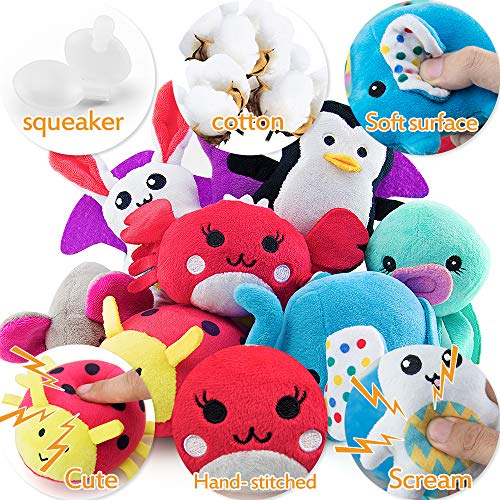 AWOOF 10 PCS Juguete para Perro Cute Juguetes Cachorro Juguetes Chirriantes para Perros Pequeños, Juguetes de Peluche para Perros con Sonido
