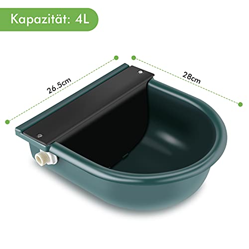 AYNEFY Tränkebecken 4L Automatisches Tränketrog Schwimmer-Tränkebecken con Rohrventil para caballos ovejas, cabras, vacuno