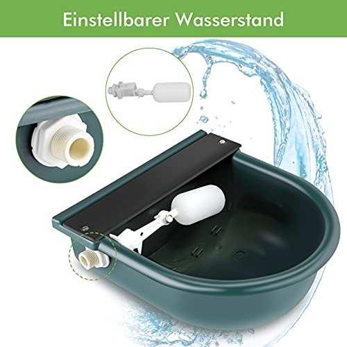 AYNEFY Tränkebecken 4L Automatisches Tränketrog Schwimmer-Tränkebecken con Rohrventil para caballos ovejas, cabras, vacuno