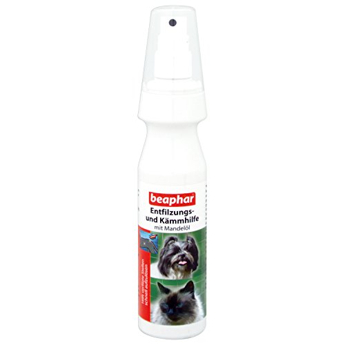 Ayuda para desenredar y peinar, Cuidado para Perros y Gatos, espray desfiltante con Aceite de Almendra, espray para peinar la Piel de Perro, Botella pulverizadora de 150 ml