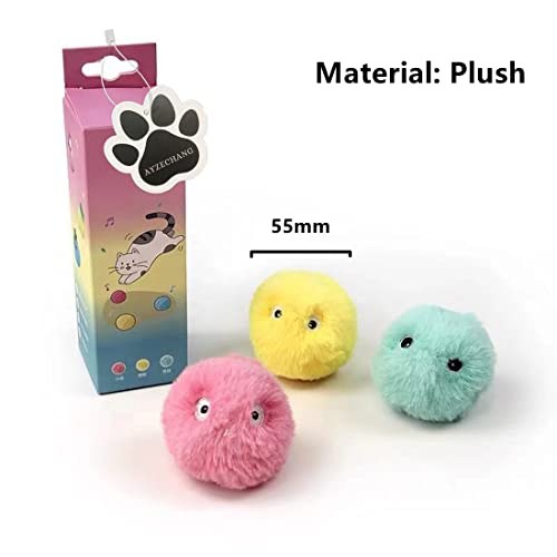 AYZECHANG Pelotas de menta para gatos, juguete interactivo con sonido, 3 piezas