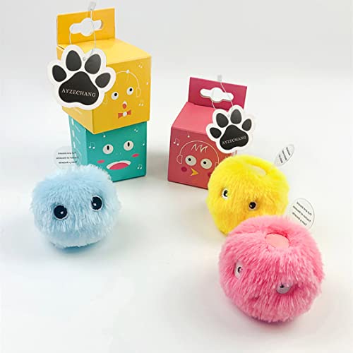AYZECHANG Pelotas de menta para gatos, juguete interactivo con sonido, 3 piezas