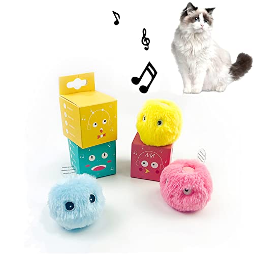 AYZECHANG Pelotas de menta para gatos, juguete interactivo con sonido, 3 piezas