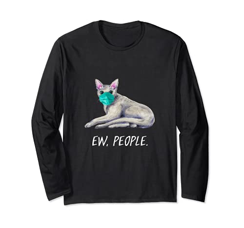 AZUL RUSO Gato Con Mascarilla Ew, People Manga Larga