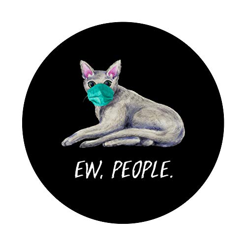 AZUL RUSO Gato Con Mascarilla Ew, People PopSockets PopGrip: Agarre intercambiable para Teléfonos y Tabletas