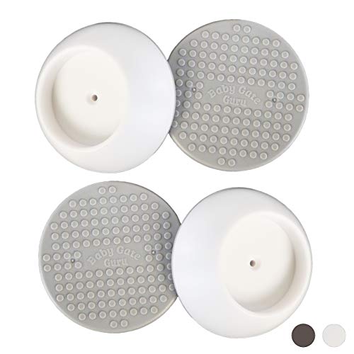 Baby Gate Guru Protector de Pared - Almohadillas para Proteger sus Paredes de las Barreras de Seguridad para Bebés y Mascotas Montadas a Presión (Paquete de 4, Blanco)