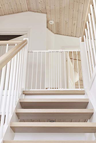 BabyDan – Barrera de seguridad extensible, de metal, color blanco/plateado blanco Metal Blanc/Argent