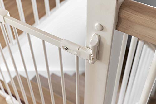 BabyDan – Barrera de seguridad extensible, de metal, color blanco/plateado blanco Metal Blanc/Argent