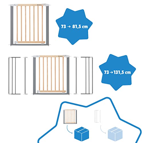 Badabulle Barrera de seguridad Safe & Lock Madera Metal - Apertura de 73 a 81,5 cm, B025233
