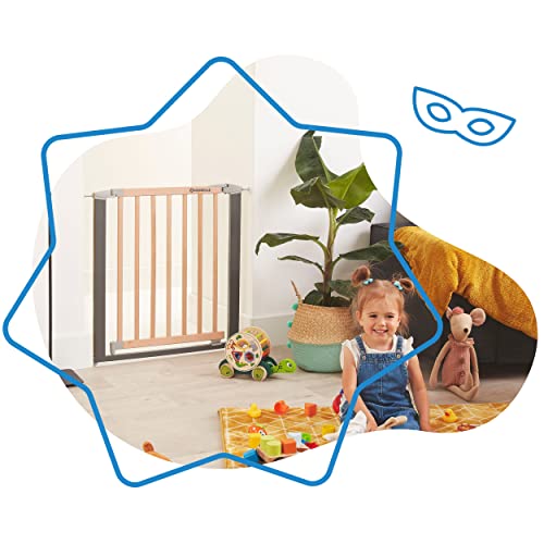 Badabulle Barrera de seguridad Safe & Lock Madera Metal - Apertura de 73 a 81,5 cm, B025233
