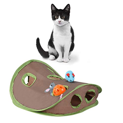 Bagalqio Swide Educativa de Bell Carpa de 9 Hoyos túnel del Animal doméstico del Gato Juguetes del Juego de los Ratones de Inteligencia Nice Practical Popular vividly Right