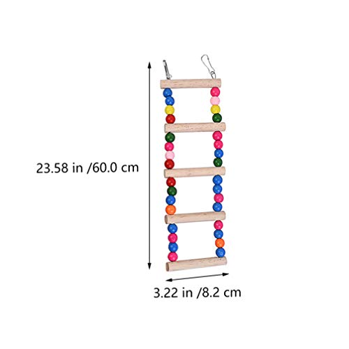 Balacoo 1 Pieza Loro Escalera Giratoria Pájaro Escalada Escalera Mordedura Juguete (Color de Cuentas de Madera Al Azar)