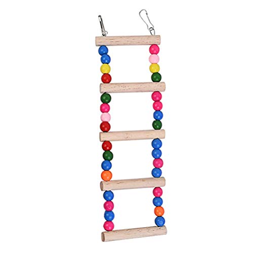 Balacoo 1 Pieza Loro Escalera Giratoria Pájaro Escalada Escalera Mordedura Juguete (Color de Cuentas de Madera Al Azar)