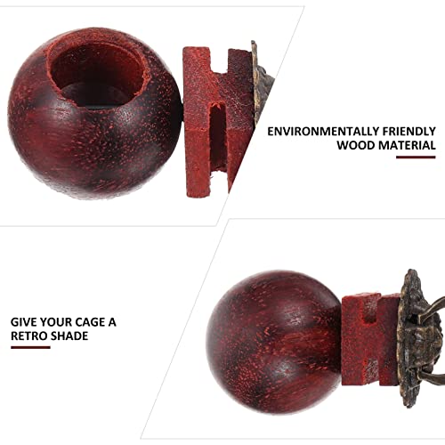 balacoo 2 piezas de madera para ahuyentar heno con forma de cabeza de león, fuente de alimentación para cricket, dispensador de agua, reptiles, cuenco para servir alimentos pequeños, estilo caoba