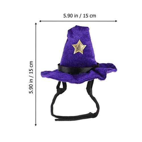 Balacoo 2Pcs Sombreros de Halloween para Mascotas Sombreros de Bruja Púrpura para Mascotas Disfraces de Halloween Accesorios para Mascotas Sombreros para Gato Perro Cachorro