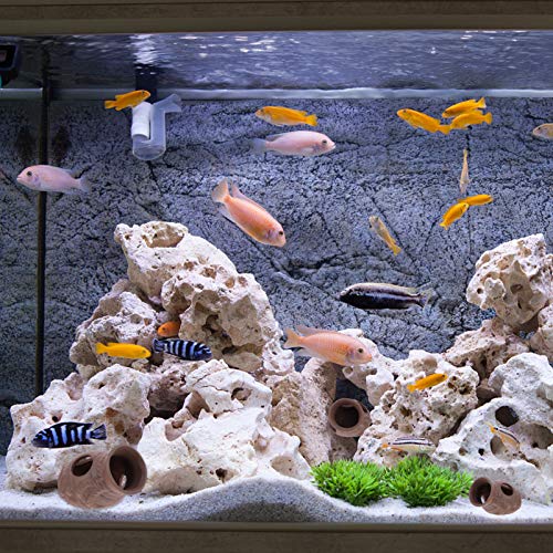 Balacoo 3 Piezas de Acuario Piedra Pez Adorno de Refugio Gambas Cíclidas Cría de Gambas Cueva Betta Hideaway Túnel Roca para Amano Camarón Cichlid Bonsai Marrón