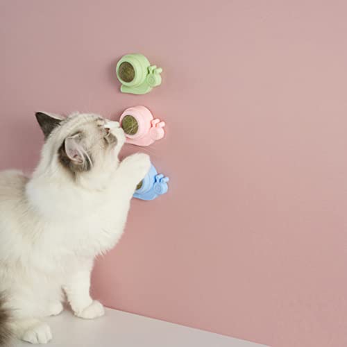 Balacoo 3 Unids Catnip Bolas para Gatos Gatos Girlables Catnip Balls Cat Wall Treats Comestible Licking Ball Cat Snack Gatito Masticar Juguetes Dientes Limpieza Dental Cat Toy Light Green