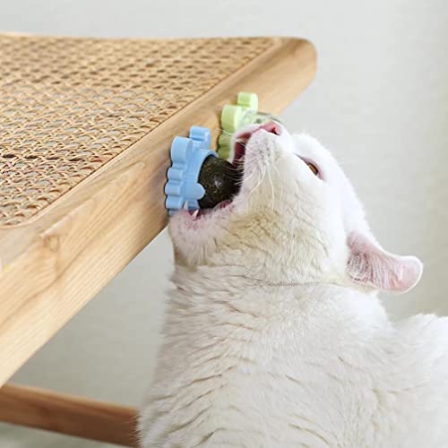 Balacoo 3 Unids Catnip Bolas para Gatos Gatos Girlables Catnip Balls Cat Wall Treats Comestible Licking Ball Cat Snack Gatito Masticar Juguetes Dientes Limpieza Dental Cat Toy Light Green