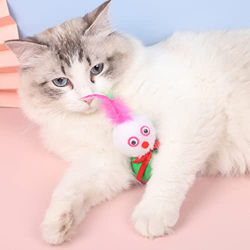 Balacoo 3 Unids Gato Burlas Juguete Gato Teaser Juguete Adorable Muñeco de Nieve Juguete Juguete Divertido Gatito Interactivo Juguete Gato Juguete para El Gato Interior Play Fuentes