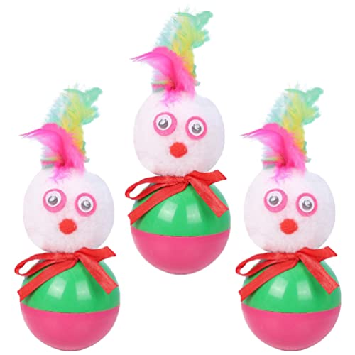 Balacoo 3 Unids Gato Burlas Juguete Gato Teaser Juguete Adorable Muñeco de Nieve Juguete Juguete Divertido Gatito Interactivo Juguete Gato Juguete para El Gato Interior Play Fuentes