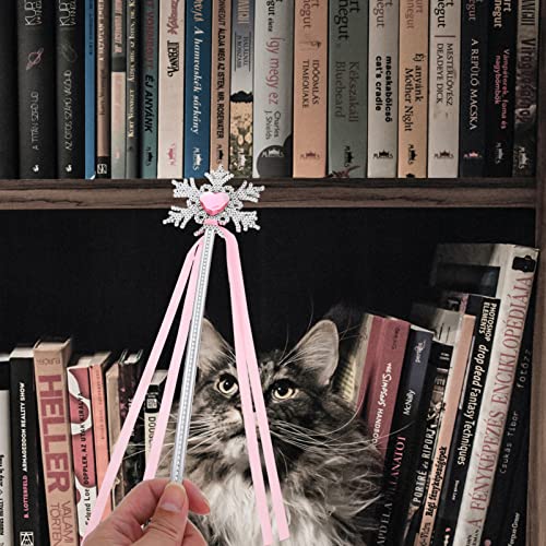 Balacoo 3 UNIDS Teaser Cat Toy Toy Cat Wand Toys Interactive Toys Copo de Nieve Palitos de Hadas para Gatito Gatito Diversión Ejercitador Jugar Pink Purple Amarillo