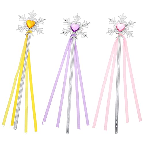 Balacoo 3 UNIDS Teaser Cat Toy Toy Cat Wand Toys Interactive Toys Copo de Nieve Palitos de Hadas para Gatito Gatito Diversión Ejercitador Jugar Pink Purple Amarillo