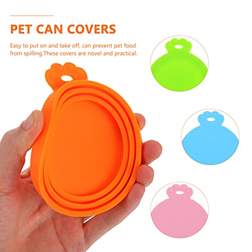 Balacoo 4 Unidades de Latas para Mascotas Cubiertas de Silicona para Alimentos para Mascotas Tapas de Tapas para Gatos Perros Tapas de Sellado para Lavavajillas Seguro para La Mayoría de