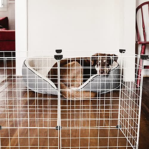 Balacoo Bolígrafo de Ejercicio de Metal para Perros Pequeños Animales Cerca de Patio Perrera Jaula Valla Tienda Independiente Plegable para Mascotas Puerta de Juegos sin Puerta