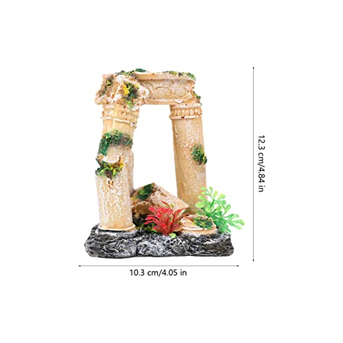 Balacoo Columna Romana Decoraciones del Tanque de Peces Aquarium Cave Fish Hideout Aquarium Ornament Reptil Plataforma Fish Tank Paisaje Adorno Accesorios