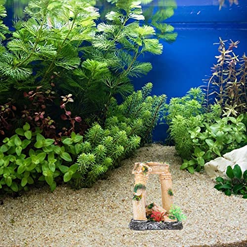 Balacoo Columna Romana Decoraciones del Tanque de Peces Aquarium Cave Fish Hideout Aquarium Ornament Reptil Plataforma Fish Tank Paisaje Adorno Accesorios