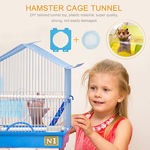 Balacoo Conjunto de Conexión de Tubo de Hámster Azul Tubo Curvado Túnel de Jaula para Mascotas DIY Surtido de Jaula para Hámster Túnel de Juguete Divertido para Animales Pequeños Ratón