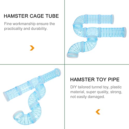 Balacoo Conjunto de Conexión de Tubo de Hámster Azul Tubo Curvado Túnel de Jaula para Mascotas DIY Surtido de Jaula para Hámster Túnel de Juguete Divertido para Animales Pequeños Ratón