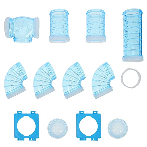 Balacoo Conjunto de Conexión de Tubo de Hámster Azul Tubo Curvado Túnel de Jaula para Mascotas DIY Surtido de Jaula para Hámster Túnel de Juguete Divertido para Animales Pequeños Ratón