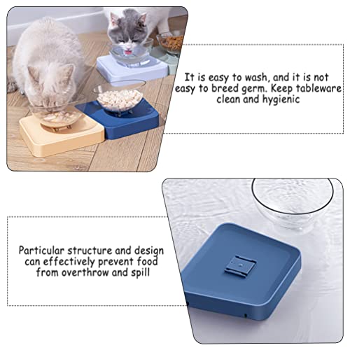 Balacoo Gato Elevado Recipiente con Soporte Montar Guardia Cuello Levantado Elevó Cubeta de Alimentación de Agua de Alimentos para Gatos O Perros Pequeños
