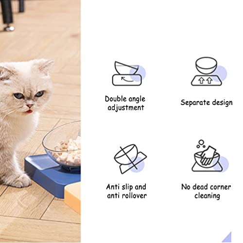 Balacoo Gato Elevado Recipiente con Soporte Montar Guardia Cuello Levantado Elevó Cubeta de Alimentación de Agua de Alimentos para Gatos O Perros Pequeños
