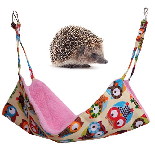 Balacoo Hamaca de Hámster Caliente Reversible Invierno Felpa Guinea Cama Colgante Estera de Cama de Gato Manta de Jaula de Erizo Manta para Animales Pequeños Hurón Ardilla Rata Jugando