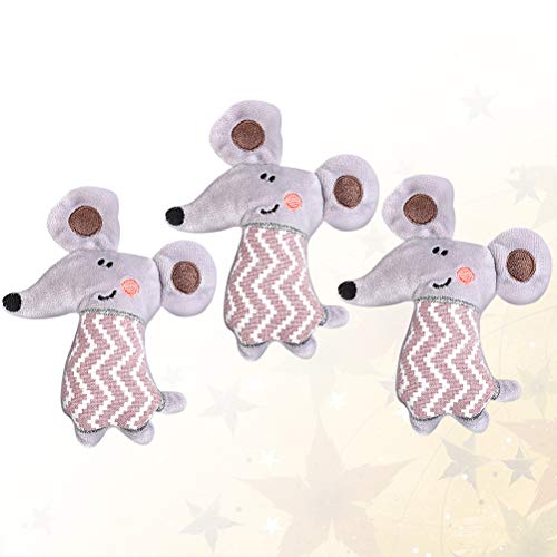 Balacoo Juguetes para gatos y perros, 3 piezas de ratón con orejas grandes, juguete de peluche para gatos y gatos, juguete interactivo para gatos